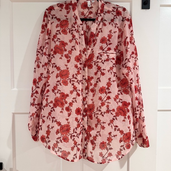 Kut from the Kloth Tops - Kut from the Kloth‎ Red Floral Button Down Shirt